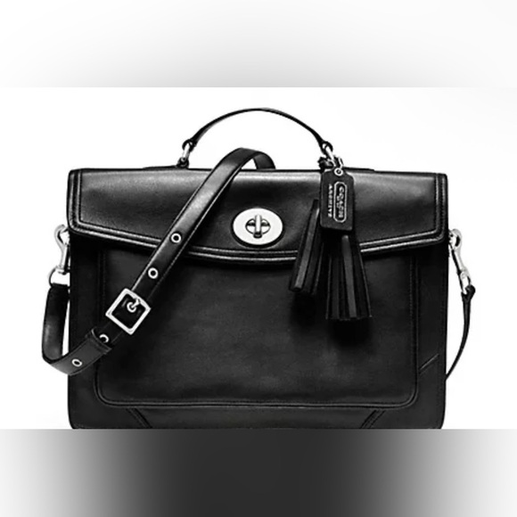 Coach Handbags - Rare Coach Archive 23703 Black Buttery Leather Slim Briefcase